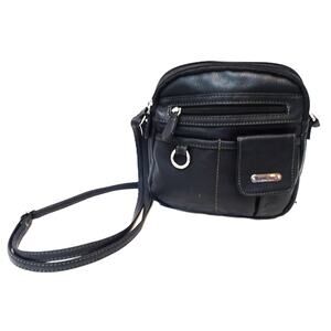 Multi Sac North South Mini Zip Around Crossbody bag in black